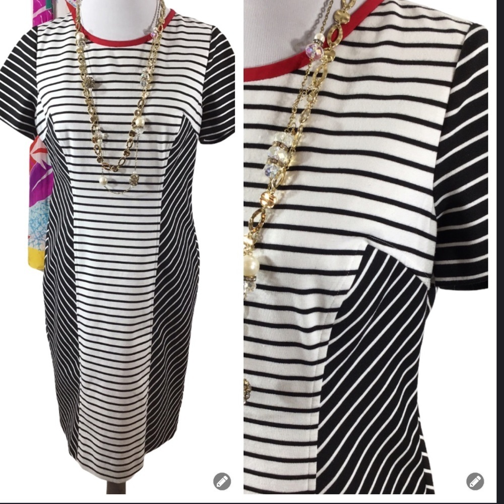 Donna Degnan striped sheath dress 8